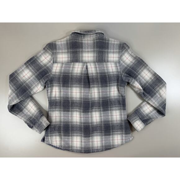Horny Toad Womens Flannel Shacket Top S Blue Plaid Workwear Outdoor Hike Grunge - Picture 2 of 16